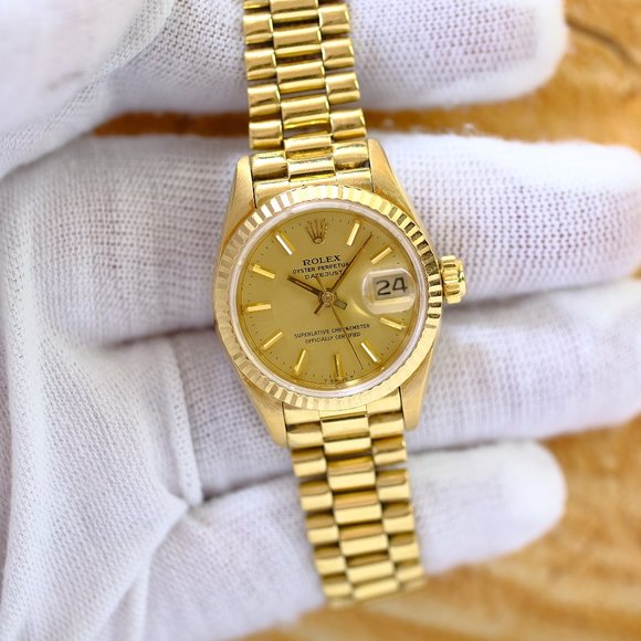 Rolex Datejust 18K Gold Presidential 26mm Watch - Picture 4 of 6